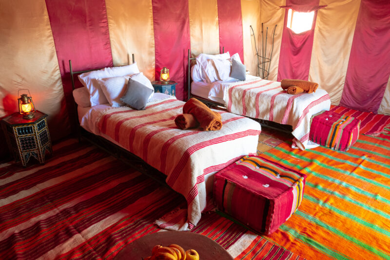 Double bed for customers at Ahlan camp