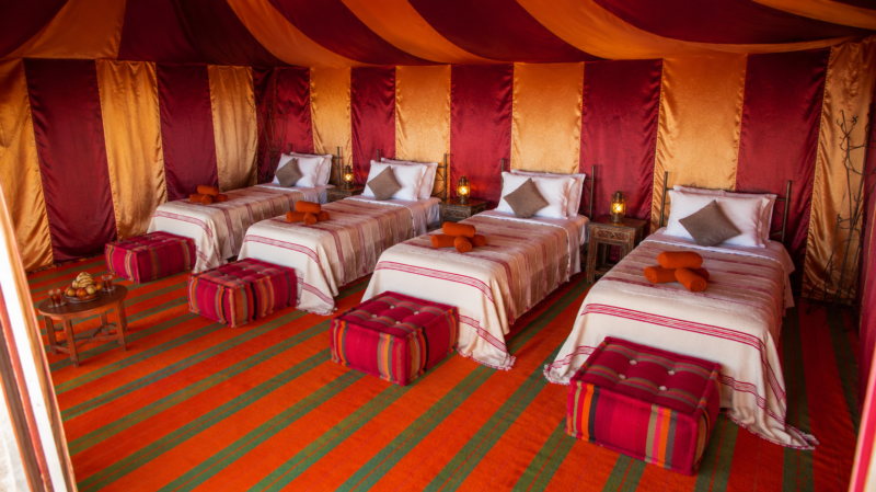 quadruple occupancy family tent option in Saharan desert camp